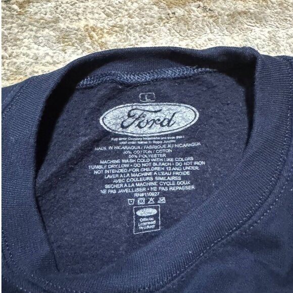 Vintage Ford Built Tough Sweatshirt Navy Blue Men’s L – Graphic Crewneck - Picture 2 of 3